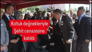 Özgür Özel, koltuk değnekleriyle şehit Muhammed Emin Önk'ün Cenazesine katıldı