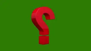 3D Question Mark Rotating Red Color  green screen