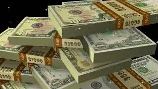 Футаж  падающие доллары