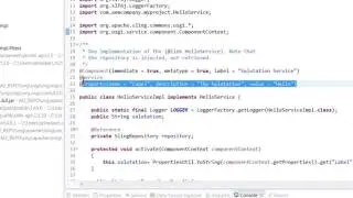 Configure values for various parameters in an OSGi component