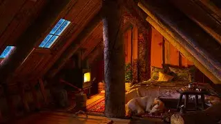 Cozy Tree House Ambience - Relaxing Blizzard in the Treehouse with Fireplace