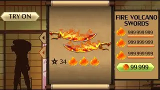 Shadow Fight 2 The Most Powerful Fire Volcano Swords