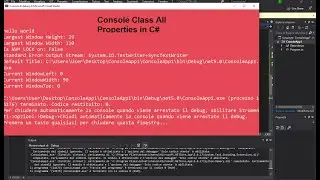 Console Class Properties in C#