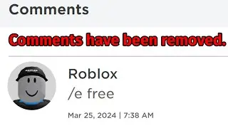 Roblox is REMOVING COMMENTS on items...