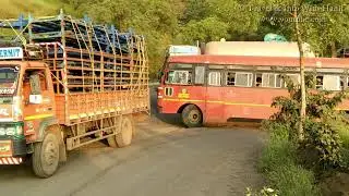 एस.टी. बस का खतरनाक टर्न कन्नड घाट में MSRTC Bus Dengerous Turn In Kannad Ghat