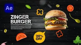 Food Promo Slideshow Animation in After Effects | Tutorial | Free Template