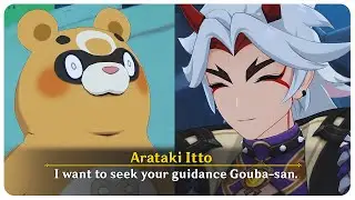 Arataki Itto Admires Gouba (Cutscene) Arataki Blazing Armor Beetle Battle Event | Genshin Impact