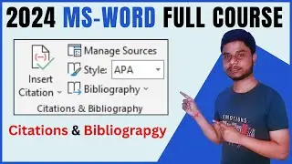 Citations & Bibliography In MS Word | MS Word full course in Hindi | MS Word Complete Video In Hindi