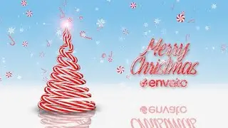 Christmas Candy Cane Greetings - After Effects Template