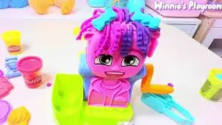 Play-Doh Hair Salon! Cool styles and looks! Learn colors in Spanish!