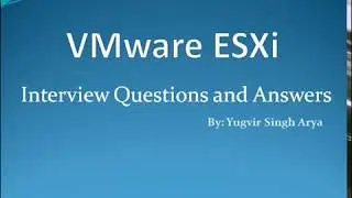 VMware ESXi Interview Questions and Answers