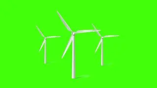 Wind Turbine Green Screen Background Animation video HD