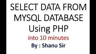 SELECT Data from MYSQL DATABASE using PHP