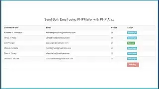 How to Send Bulk Email using PHP with PHPMailer & Ajax JQuery