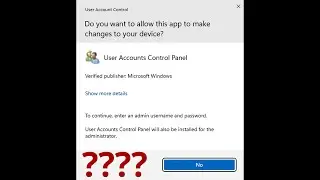 🖱️ User account control missing YES button FIX