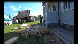 Дачный влог/Лотки в отмостке/ ступени/ покос