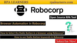 How to Select the Radio Button in a browser using Robocorp? | Radio Button keywords in Robocorp