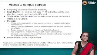 IITM BS - DS: Access to campus courses