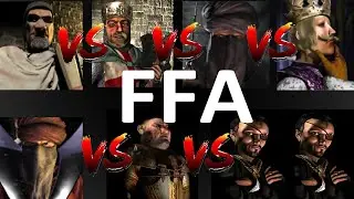 FREDERICK VS LIONHEART VS CALIPH VS PHILIPP VS WAZIR VS PIG VS 2 SNAKES | Stronghold Crusader FFA