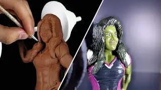 Sculpting she-hulk with Polymer clay | Timelapse