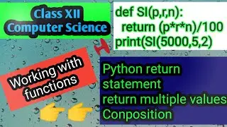 Return values in python | return multiple values in python | return variable in python