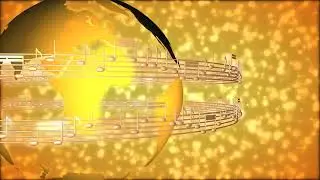 Футаж Земля и ноты вокруг