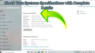 How to Check System Specification in Windows / How to Find System Specifications