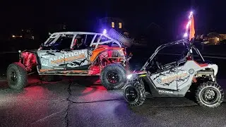 Honda Talon and RZR 200 wrapped and lit up like its Christmas!