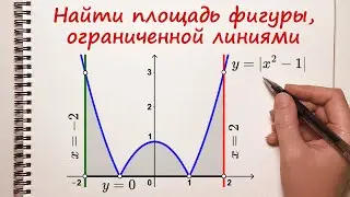 Найти площадь фигуры, ограниченной линиями. Пример 4.