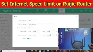 How to Configure Rate Limit on Ruijie Router | Internet Speed Limit set on wifi Router