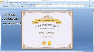 How to create certificate in ms word,, ms word me certificate kaise design kare ?