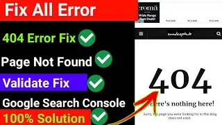 How to Fix 404 Page not Found error on my website &  404 Error in Google Search Console | Blogger