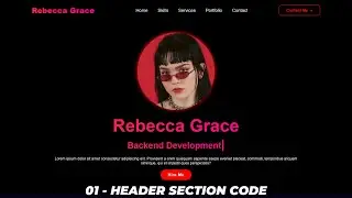 Complete Responsive Portfolio Website using HTML CSS and JavaScript | Header Section Code