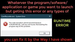 How to fix runtime error. Fix DLL file missing windows 10