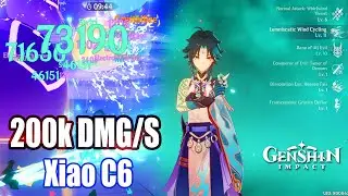 Genshin Impact - Xiao C6 Talents Lv 11 Damage Test No Food Buff - 200k DMG Per S