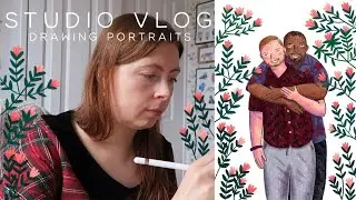 studio vlog 71⭐ drawing portraits & planning my small art business