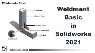 Solidworks Weldments Design From Basic  |Design Hub| Solidworks 2021 |