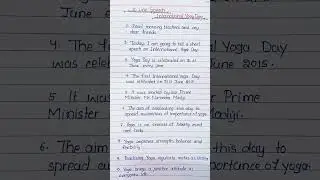 10 line speech on International yoga day in English l