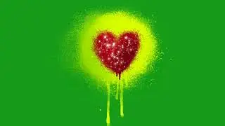 Star sparkles in heart shape | Green Screen Library