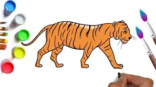 How to draw a tiger is easy and simple, beautiful ideas for drawing with children in drawing lessons
