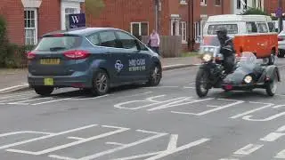 HONDA AFRICA TWIN, TRIUMPH & 2 SIDECARS RIDING THROUGH DISS