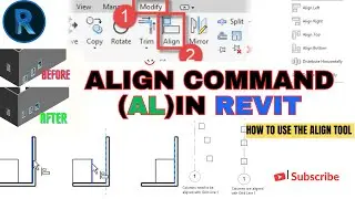 How to use the Aling tools (Align Command AL) in Revit 