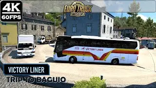 Struggling on Kennon Road, Rosario–Baguio Road | ETS2 VICTORY Liner Bus Mod  Narrow & Dangerous Road