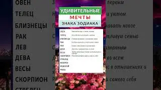 Удивительные мечты для каждого знака зодиака - #гороскоп