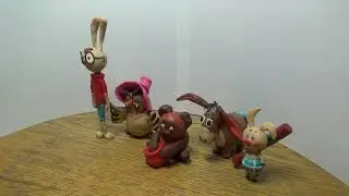 Кролик из пластилина. Кролик из мультфильма Винни-Пух.