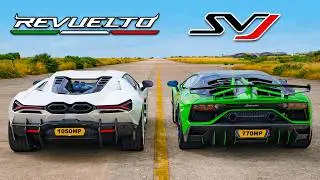 Кто победит в заезде: Lambo Revuelto или же Aventador SVJ?