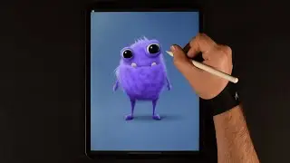 Furry Monster Digital Art on iPad Pro - 