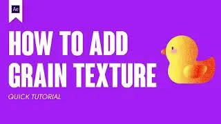 How to add grain texture in After Effects. TUTORIAL