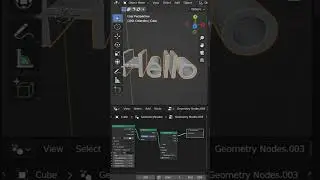 Create 3D Text Animation with Blender Geometry Nodes #blendertutorial  #shorts