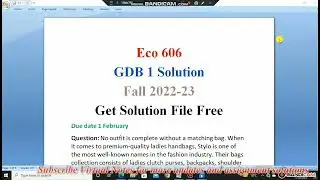 Eco 606 GDB Solution no 1 2023  💯💯 correct solution
